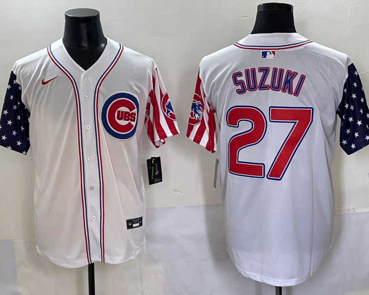 Men's Chicago Cubs Seiya Suzuki #27 White Limited Jersey