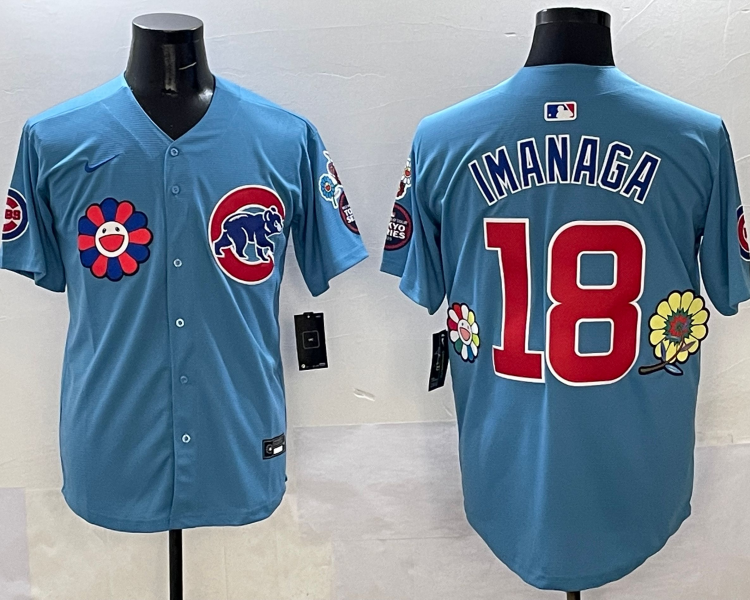 Men's Chicago Cubs Shota Imanaga #18 Light Blue Jersey