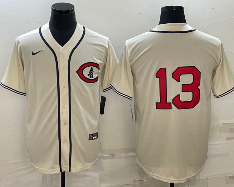 Men's Chicago Cubs Starlin Castro #13 Cream Name Jersey