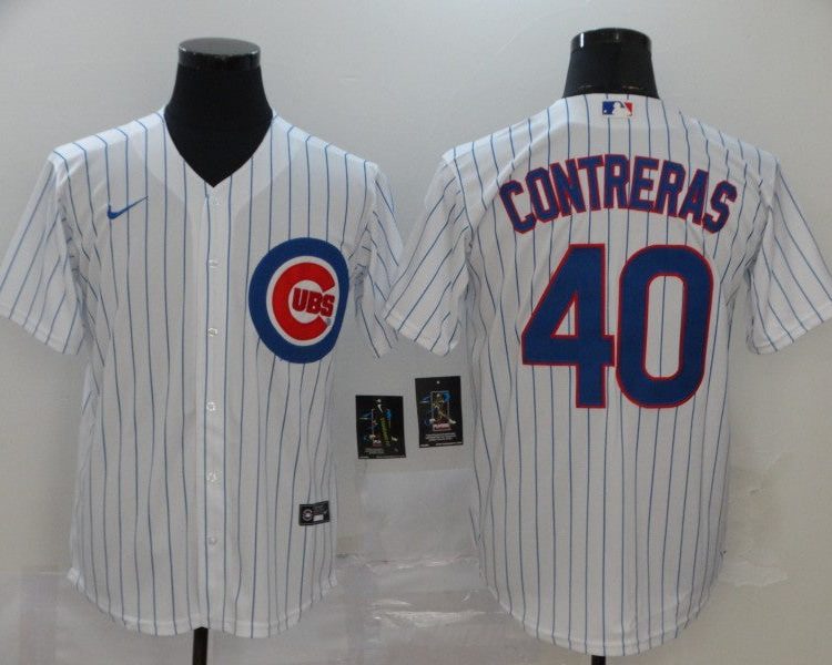 Men's Chicago Cubs Willson Contreras #40 White Baseball Jersey