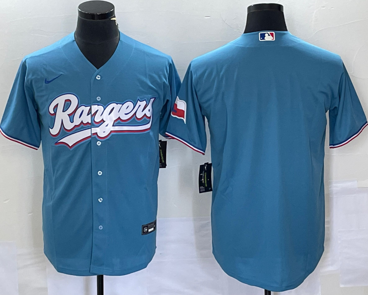 Men's Texas Rangers Blue Blank Jersey