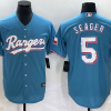Men's Texas Rangers Corey Seager #5 Blue Jersey