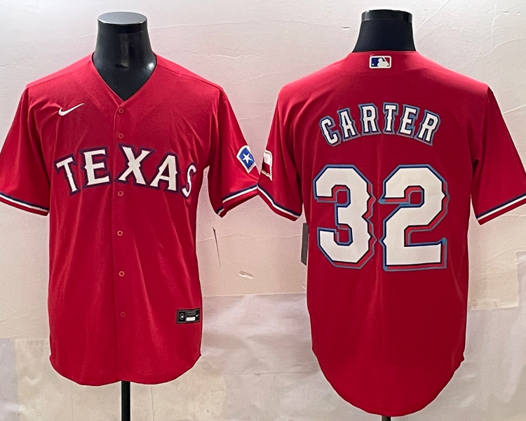 Men's Texas Rangers Evan Carter #32 Red Limited Jersey
