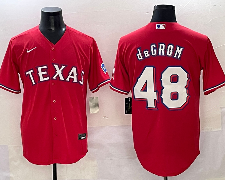 Men's Texas Rangers Jacob deGrom #48 Red Limited Jersey