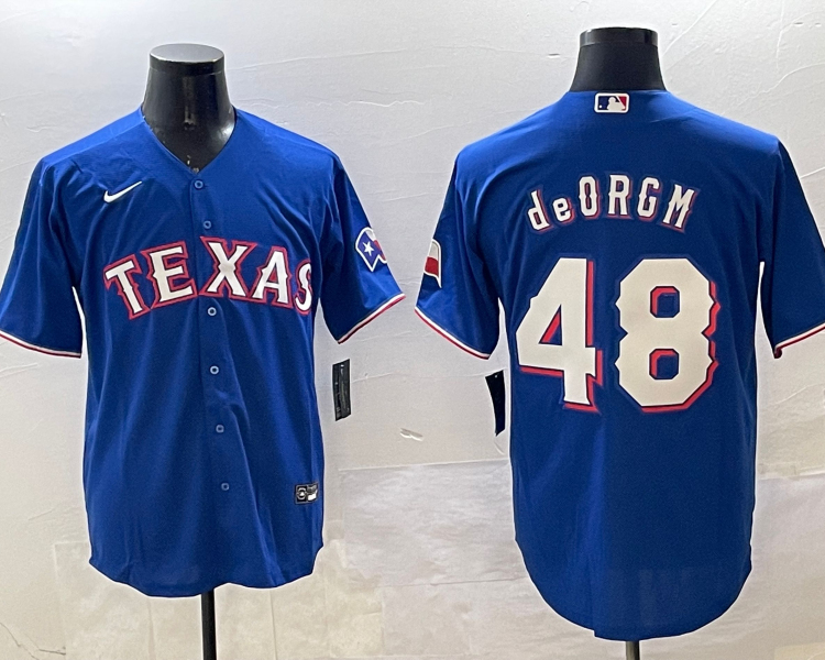 Men's Texas Rangers Jacob deGrom #48 Royal Limited Jersey