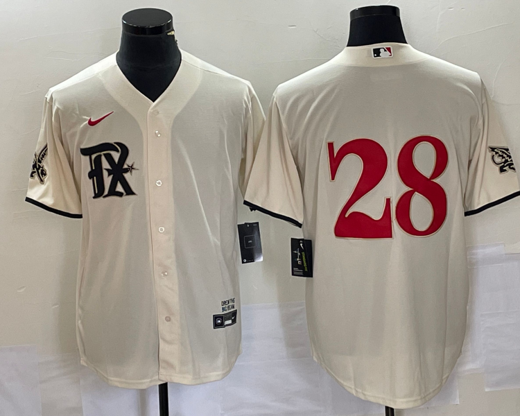 Men's Texas Rangers Jonah Heim #28 Cream 2023 City Connect Jersey