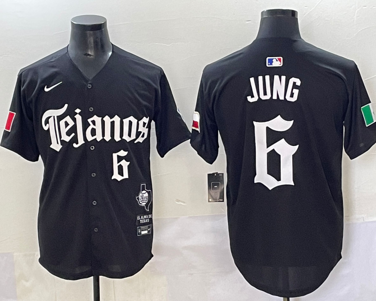 Men's Texas Rangers Josh Jung #6 Black Jersey