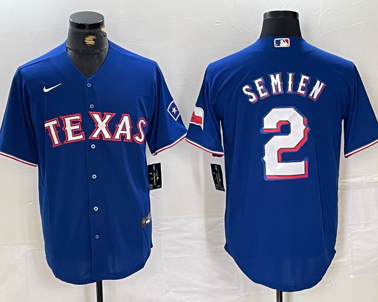 Men's Texas Rangers Marcus Semien #2 Royal Away Jersey