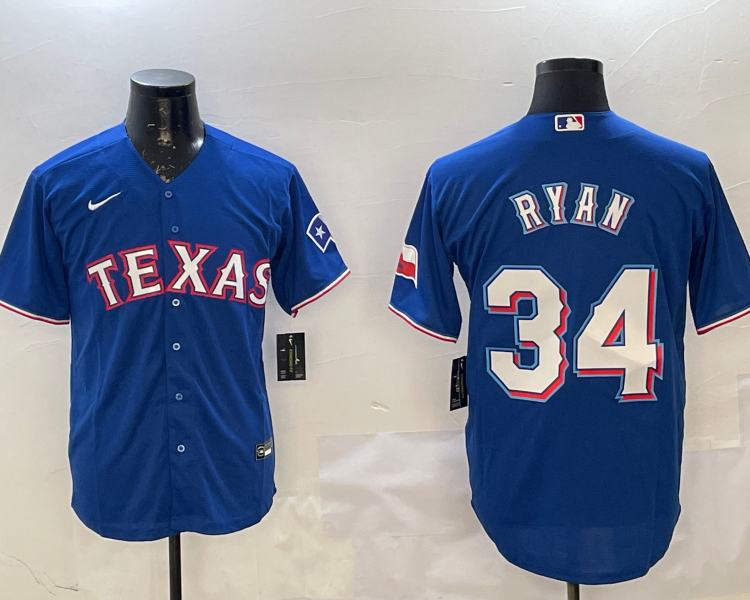 Men's Texas Rangers Nolan Ryan #34 Royal Jersey