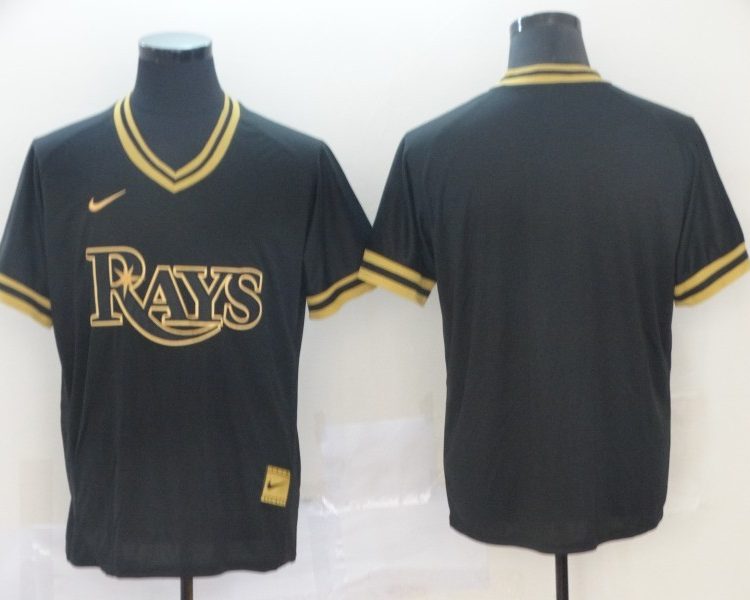 Men's Tampa Bay Rays Black Blank Jersey