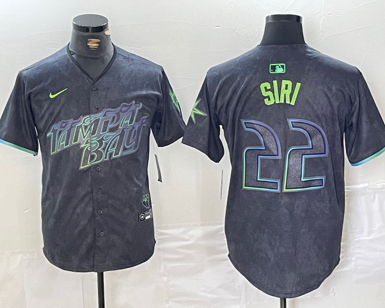 Men's Tampa Bay Rays Jose Siri #22 Charcoal 2024 City Connect Limited Jersey