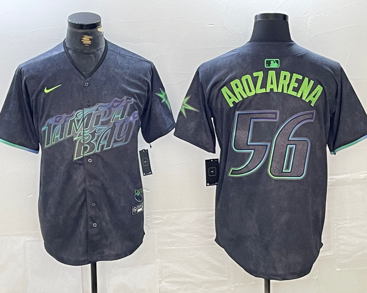 Men's Tampa Bay Rays Randy Arozarena #56 Charcoal 2024 City Connect Limited Jersey