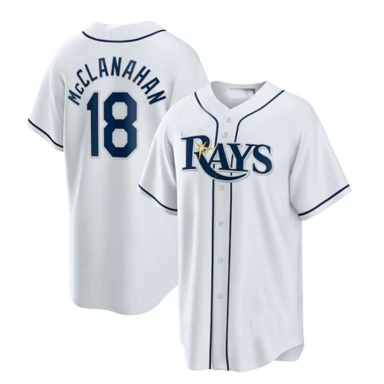 Men's Tampa Bay Rays Shane McClanahan #18 White Home Jersey