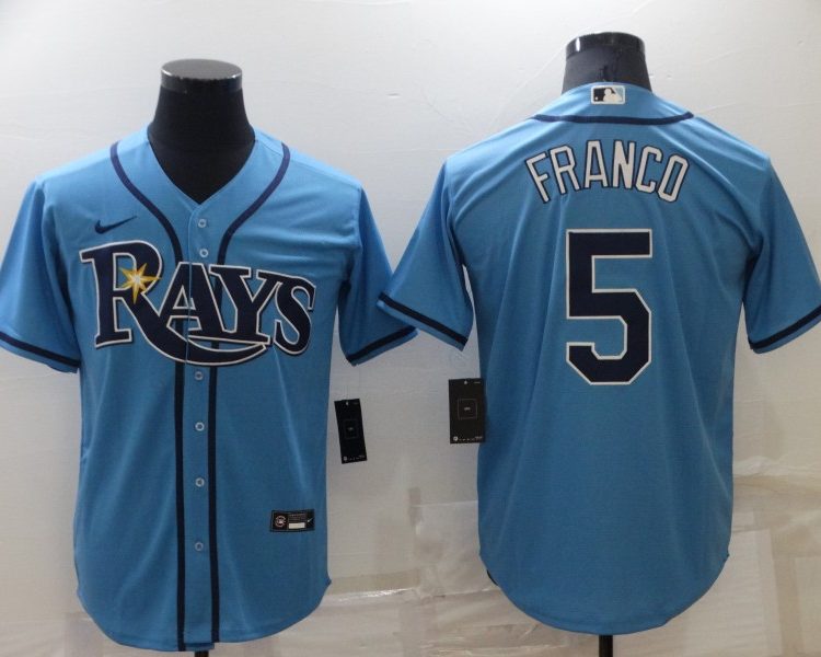 Men's Tampa Bay Rays Wander Franco #5 Blue Baseball Jersey