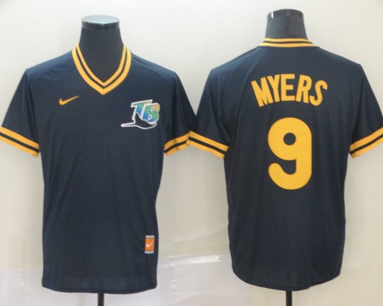 Men's Tampa Bay Rays Wil Myers #9 Black Baseball Jersey