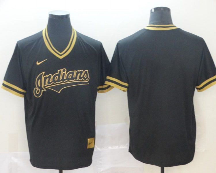Men's Cleveland Guardians Black Blank Jersey