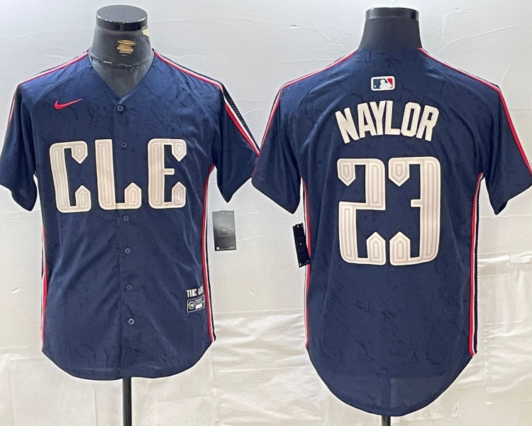 Men's Cleveland Guardians Bo Naylor #23 Navy 2024 City Connect Limited Jersey