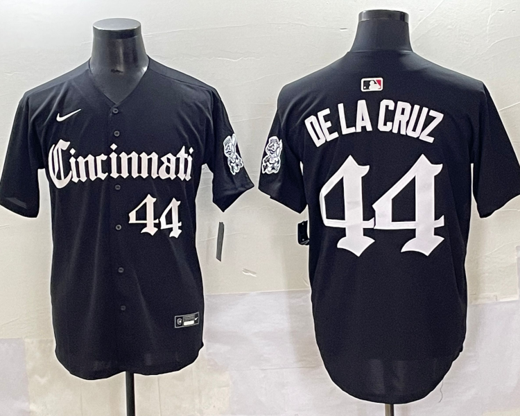 Men's Cleveland Guardians Elly De La Cruz #44 Black Jersey