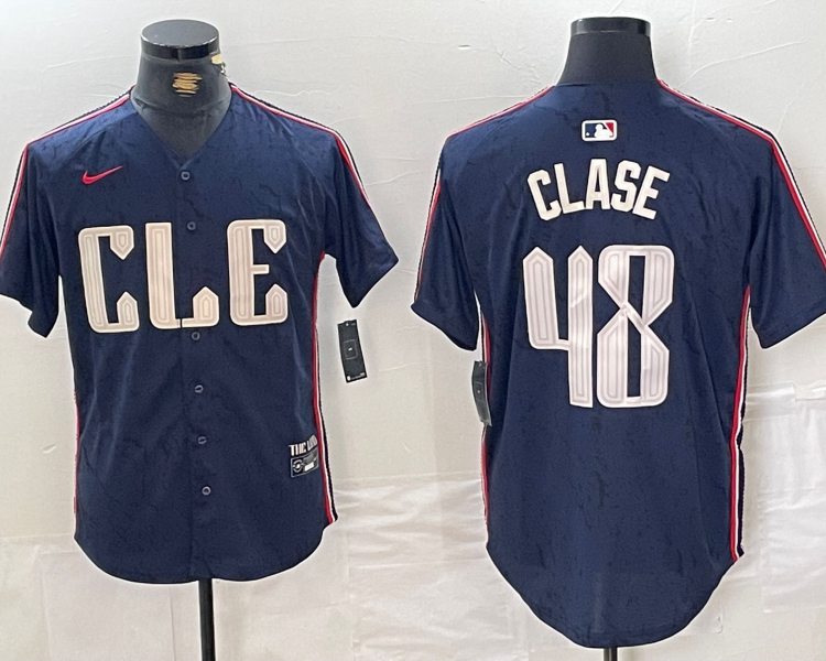Men's Cleveland Guardians Emmanuel Clase #48 Navy 2024 City Connect Limited Jersey