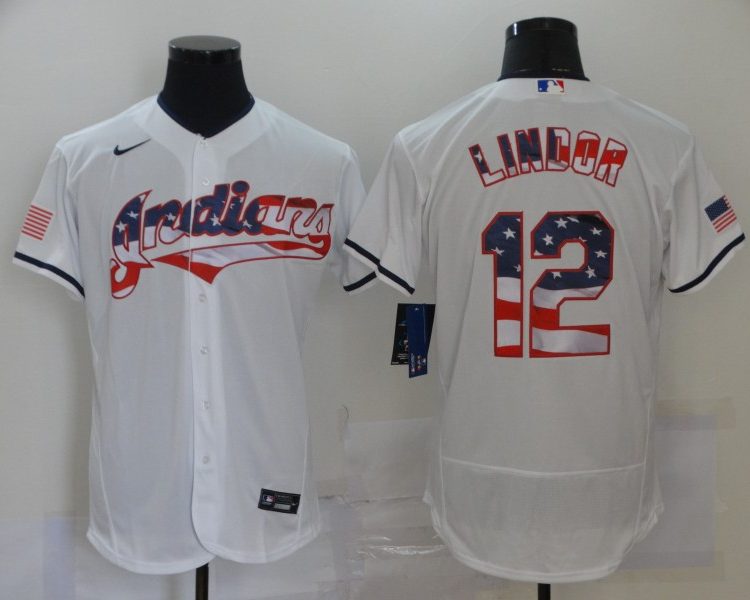 Men's Cleveland Guardians Francisco Lindor #12 White Authentic Baseball Jersey