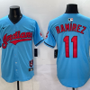 Men's Cleveland Guardians Jose Ramirez #11 Blue Jersey