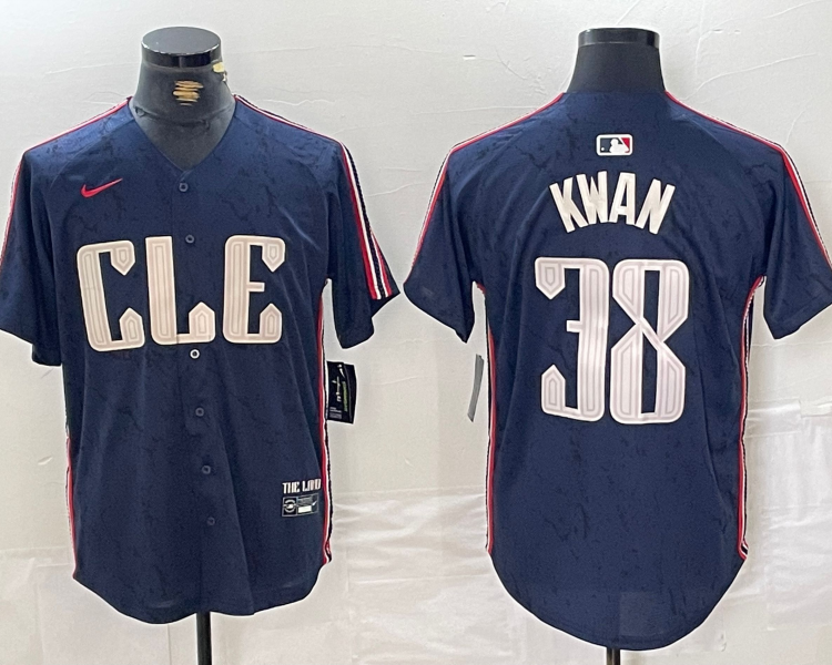 Men's Cleveland Guardians Steven Kwan #38 Navy 2024 City Connect Limited Jersey