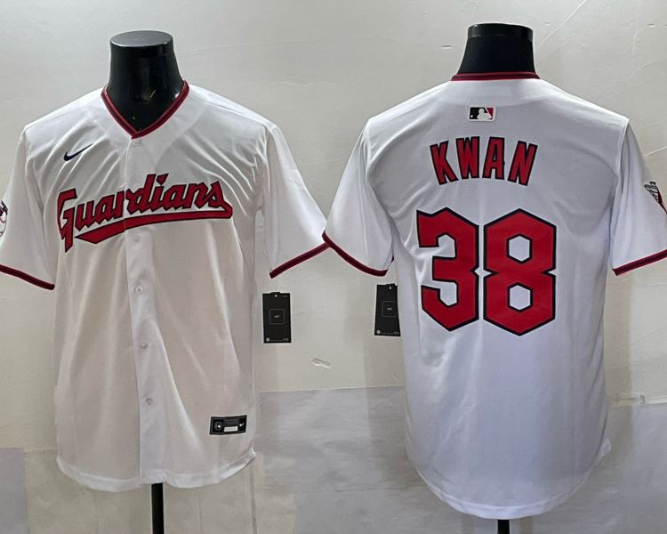 Men's Cleveland Guardians Steven Kwan #38 White Home Jersey