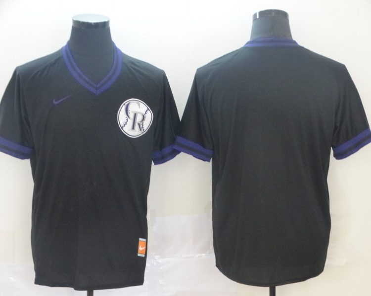 Men's Colorado Rockies Black Alternate Blank Jersey