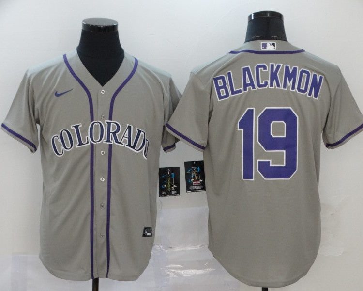 Men's Colorado Rockies Charlie Blackmon #19 Gray Baseball Jersey