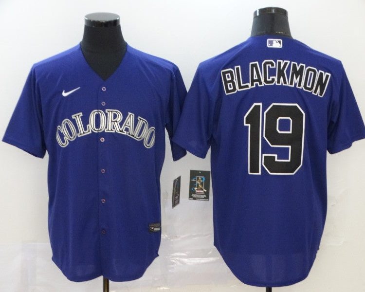 Men's Colorado Rockies Charlie Blackmon #19 Purple Baseball Jersey