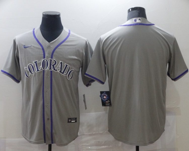 Men's Colorado Rockies Gray Blank Jersey
