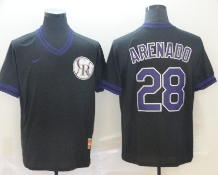 Men's Colorado Rockies Nolan Arenado #28 Black Jersey