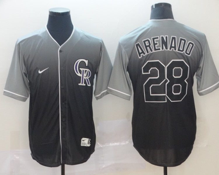 Men's Colorado Rockies Nolan Arenado #28 Gray Gradient Jersey
