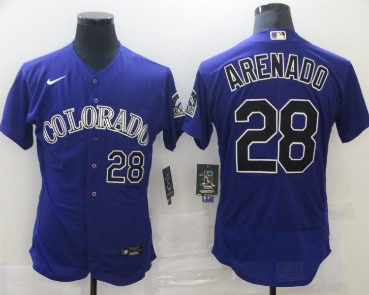 Men's Colorado Rockies Nolan Arenado #28 Purple Jersey