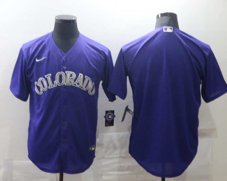 Men's Colorado Rockies Purple Alternate Blank Jersey