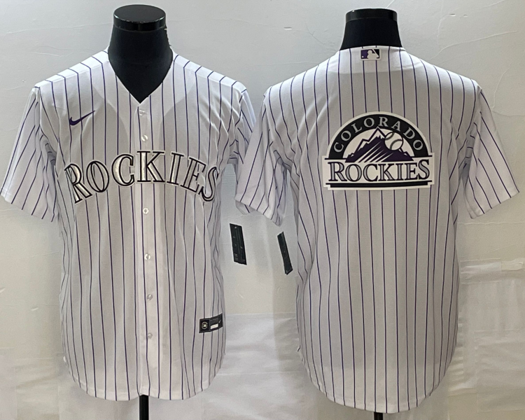 Men's Colorado Rockies White Home Team Jersey