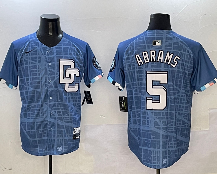 Men's Washington Nationals CJ Abrams #5 Blue 2025 City Connect Limited Jersey