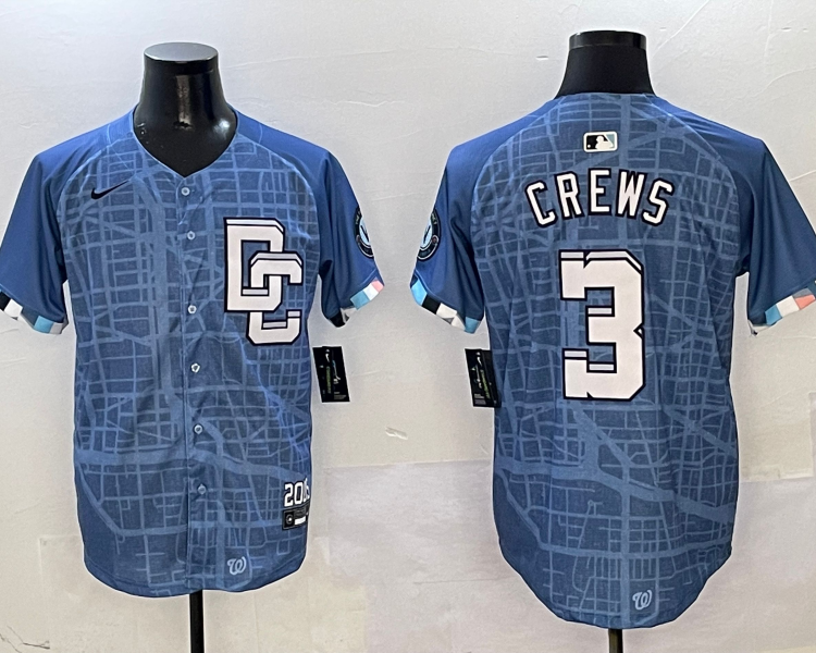 Men's Washington Nationals Dylan Crews #3 Blue 2025 City Connect Limited Jersey