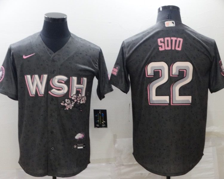 Men's Washington Nationals Juan Soto #22 Gray Baseball Jersey