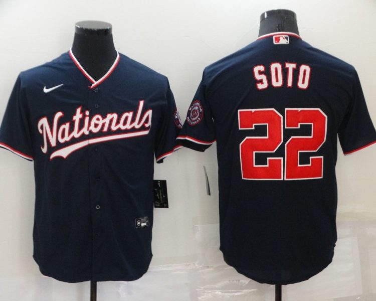 Men's Washington Nationals Juan Soto #22 Navy Baseball Jersey