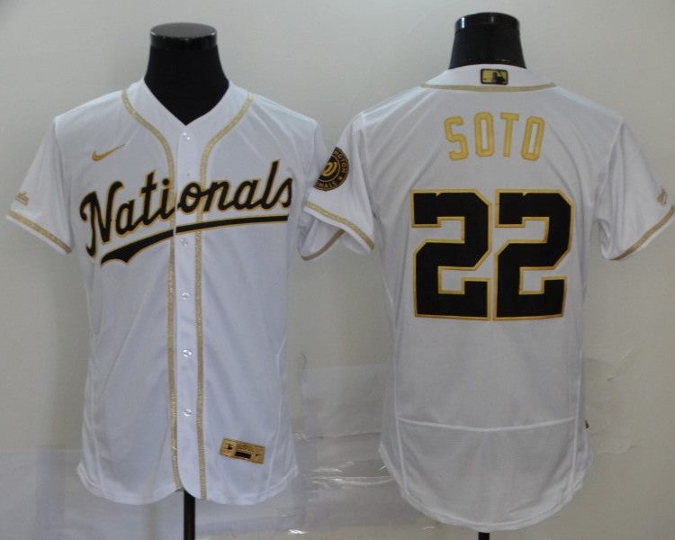Men's Washington Nationals Juan Soto #22 White Authentic Jersey