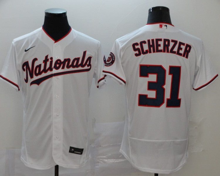 Men's Washington Nationals Max Scherzer #31 White Alternate Jersey