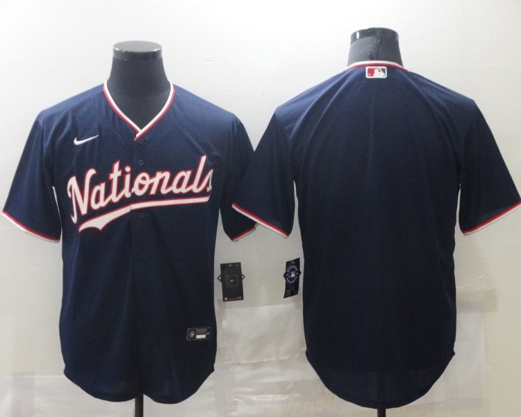 Men's Washington Nationals Navy Alternate Blank Jersey