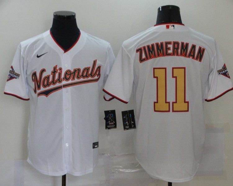 Men's Washington Nationals Ryan Zimmerman #11 White Baseball Jersey