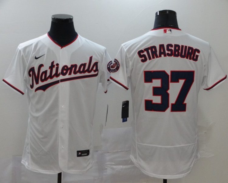 Men's Washington Nationals Stephen Strasburg #37 White Authentic Jersey