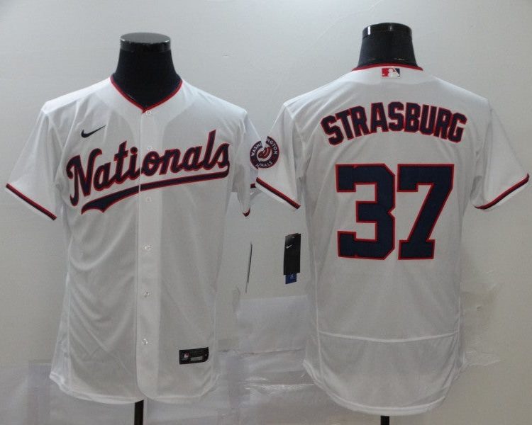 Men's Washington Nationals Stephen Strasburg #37 White Authentic Jersey