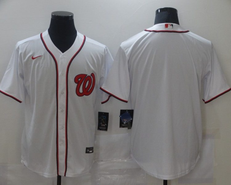 Men's Washington Nationals White Home Blank Jersey