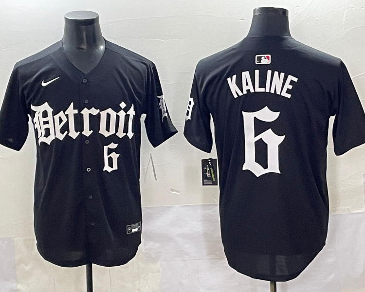 Men's Detroit Tigers Al Kaline #6 Black Limited Jersey