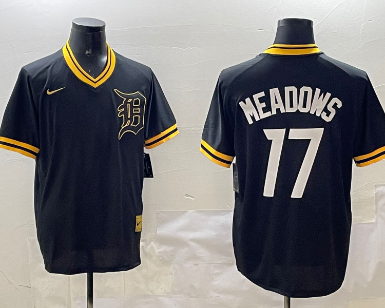 Men's Detroit Tigers Austin Meadows #17 Black Jersey