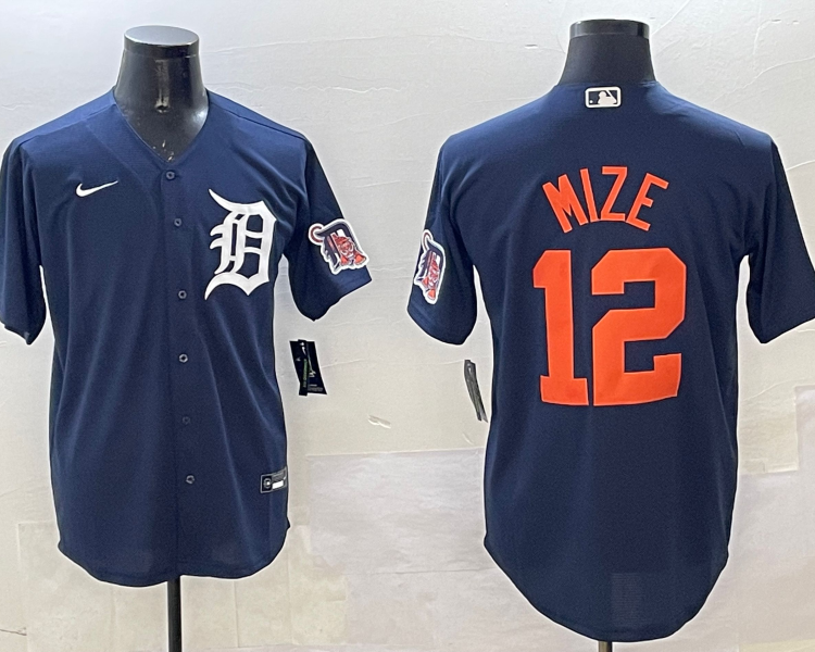 Men's Detroit Tigers Casey Mize #12 Navy Jersey